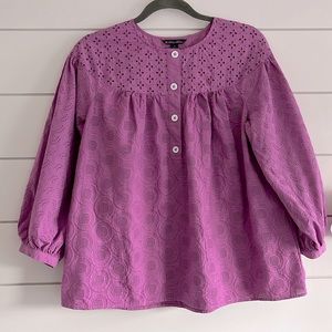 Brooks Brothers Purple Eyelet Top